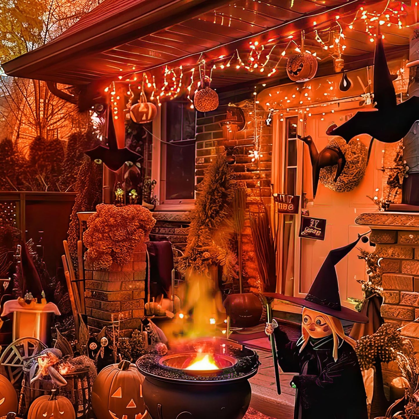 Halloween Lights Orange String Lights Outdoor Indoor Waterproof 300LED Incandescent Mini String Lights 108FT Halloween Decorations for Tree Garden Party Carnival Thanksgiving Christmas Decor
