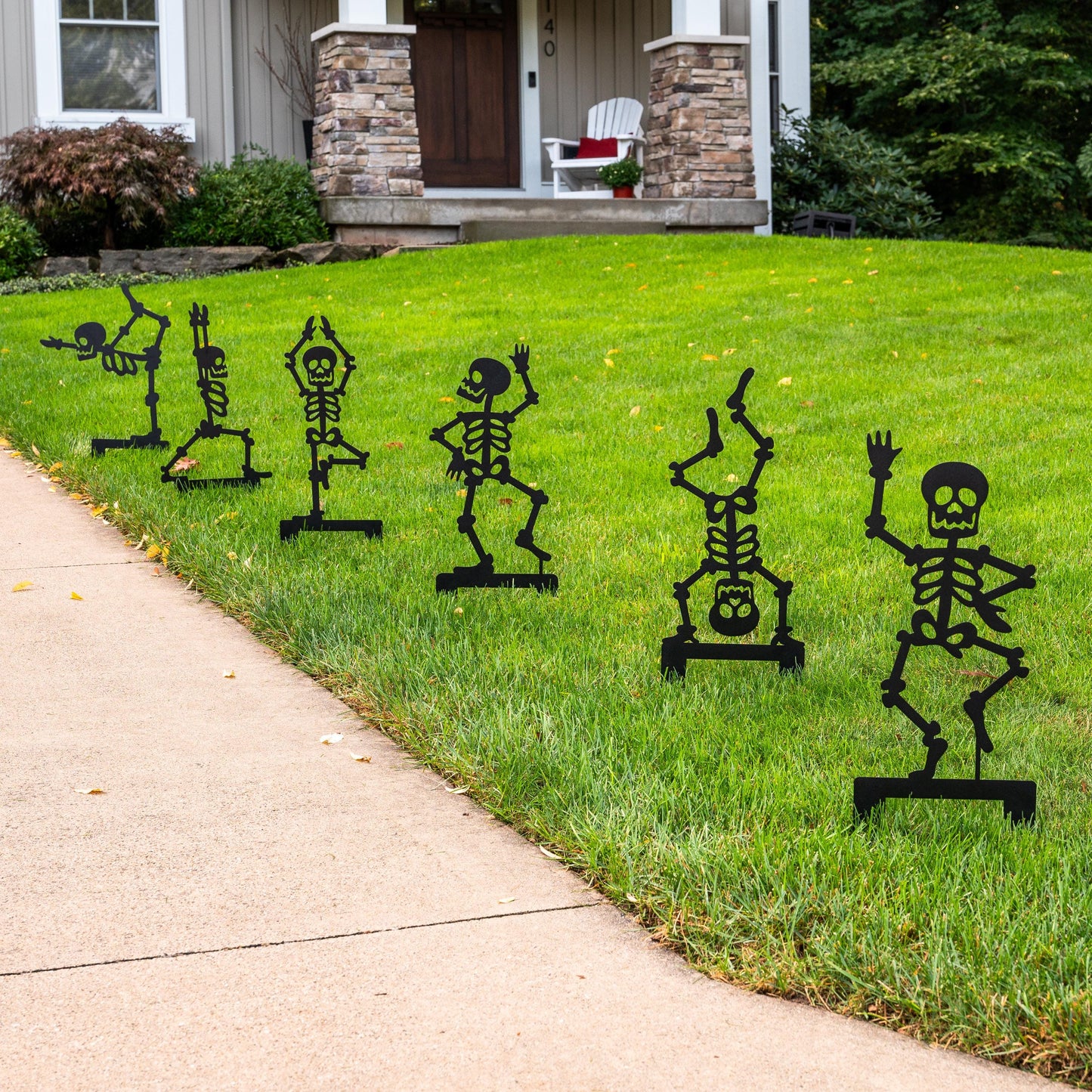 Outdoor Skeleton Halloween Decor, Halloween Outdoor Sign, Halloween Garden Signs, Metal Halloween Yard Stakes, Halloween Sign Skeleton Decor