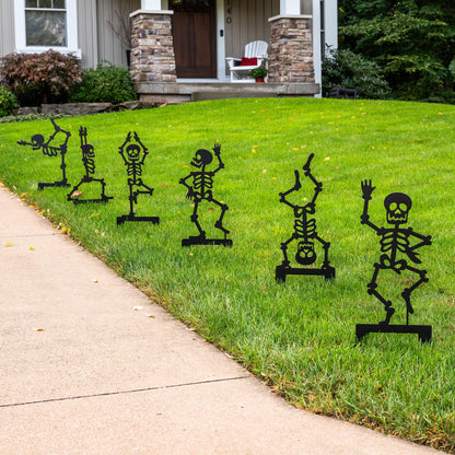 Outdoor Skeleton Halloween Decor, Halloween Outdoor Sign, Halloween Garden Signs, Metal Halloween Yard Stakes, Halloween Sign Skeleton Decor